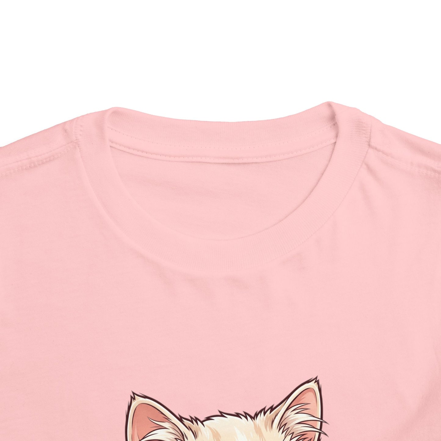 Cute Cat with Glasses and Bubblegum Toddler Tee | Pink Bow Cat Tricou Personalizat pentru Fetițe cu Pisicuță Roz Fashion | 100% Bumbac Premium pentru Copii