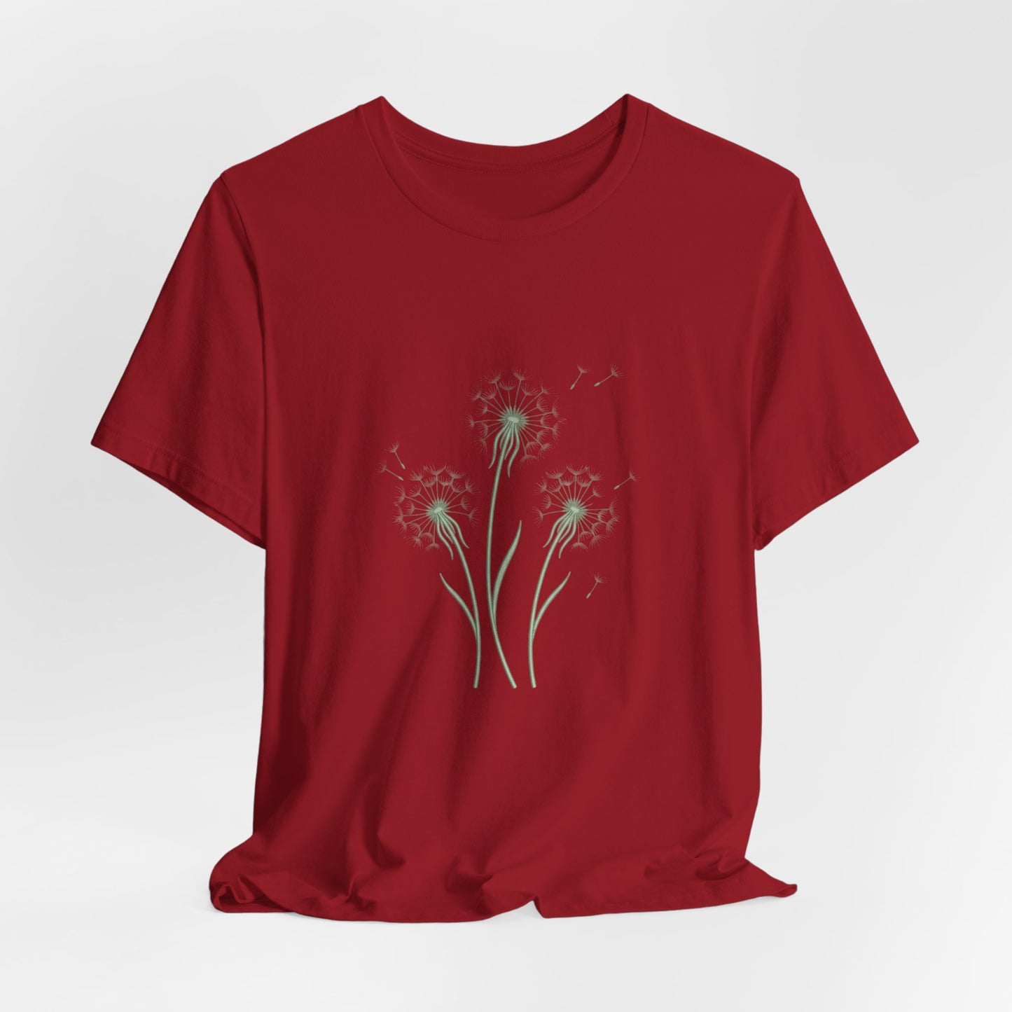 Dandelion Seed Trio Tee | Minimal Botanical Floral ShirtTricou Personalizat Păpădie Minimalistă | Bella Canvas® 3001 Bumbac Premium Unisex