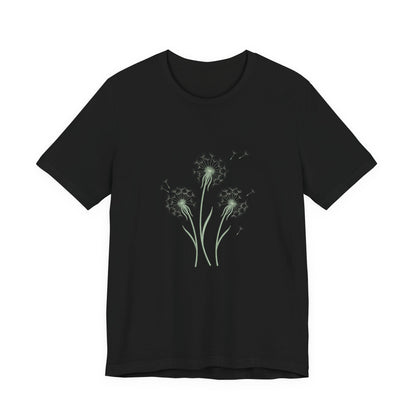 Dandelion Seed Trio Tee | Minimal Botanical Floral ShirtTricou Personalizat Păpădie Minimalistă | Bella Canvas® 3001 Bumbac Premium Unisex