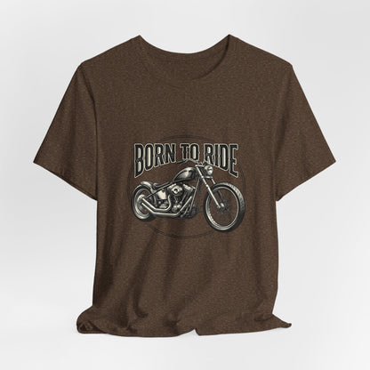 Born to Ride Motorcycle Tee | Vintage Chopper Graphic T-Tricou Personalizat Bella Canvas 3001 Unisex – 100% Bumbac Premium, Tricou Modern pentru Femei și Bărbați