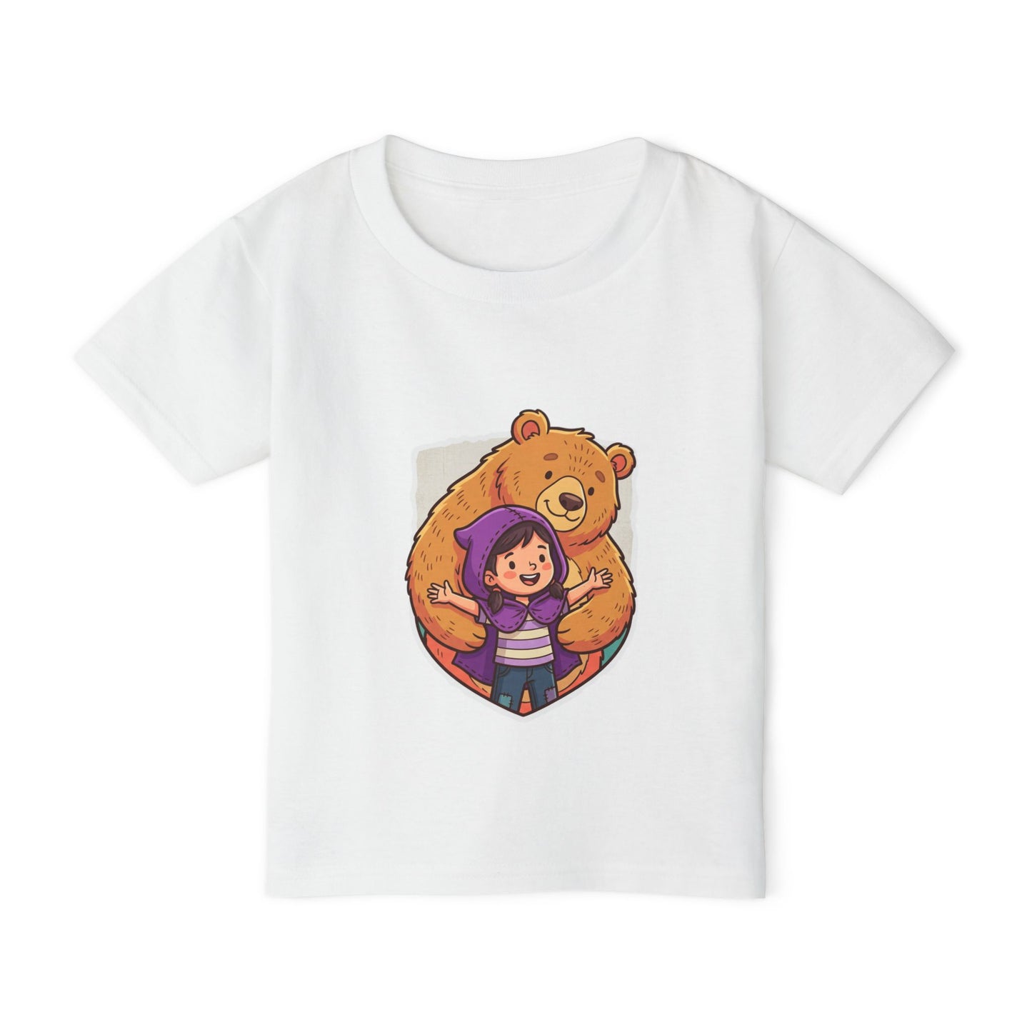 Girl Hugging Bear toddler T-shirt | Cute Animal Friendship Tricou Copii Personalizat Premium – 100% Bumbac | Confort & Stil pentru Cei Mici