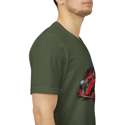 Red Racing Formula Car tee | Race Car T-Tricou Personalizat Formula Racing Red Storm | Bella Canvas® 3001 100% Bumbac Premium Unisex
