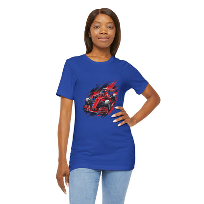 Red Racing Formula Car tee | Race Car T-Tricou Personalizat Formula Racing Red Storm | Bella Canvas® 3001 100% Bumbac Premium Unisex