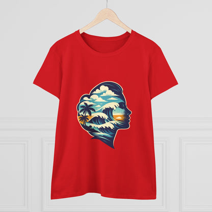 Tropical Surf Silhouette Tee | Sunset Palm Waves Beach SceneTricou Personalizat Premium 100% Bumbac – Confort, Durabilitate și Stil Modern