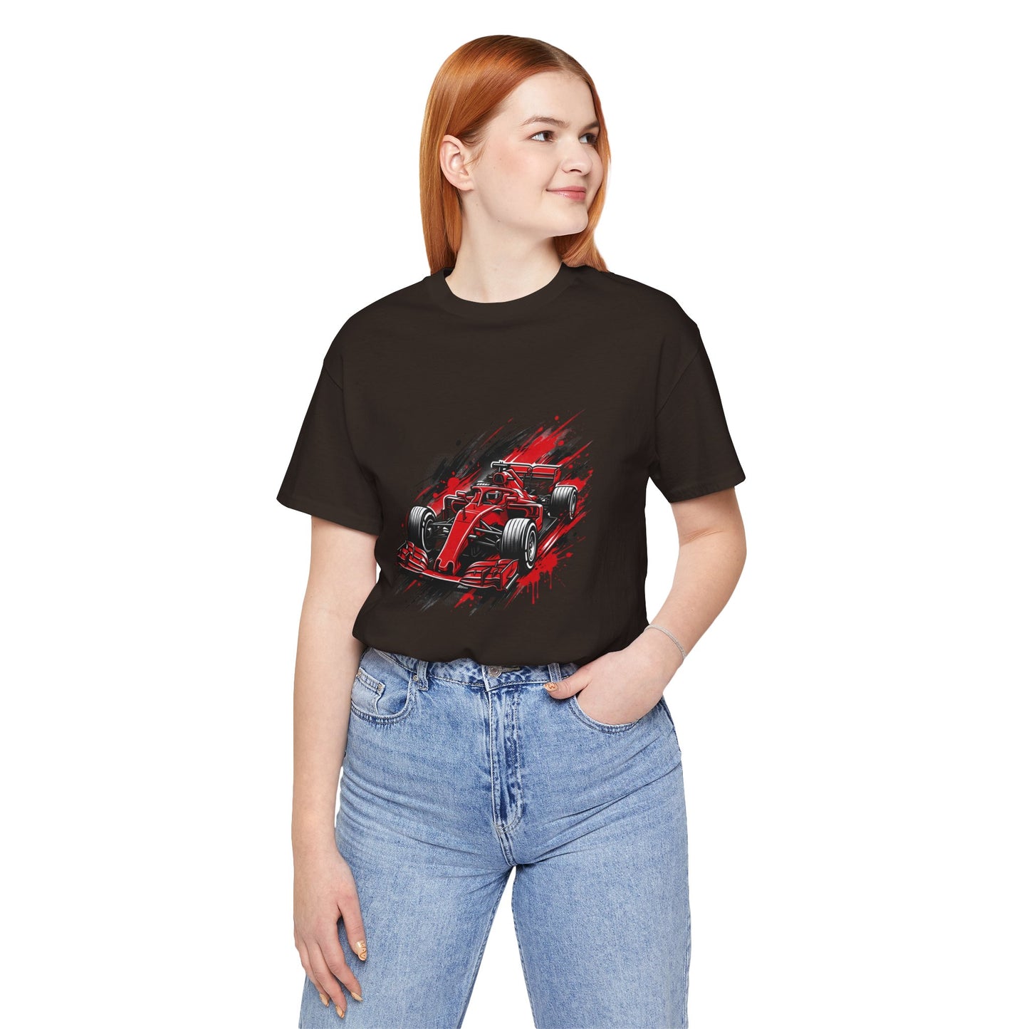 Red Racing Formula Car tee | Race Car T-Tricou Personalizat Formula Racing Red Storm | Bella Canvas® 3001 100% Bumbac Premium Unisex