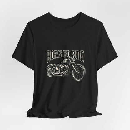Born to Ride Motorcycle Tee | Vintage Chopper Graphic T-Tricou Personalizat Bella Canvas 3001 Unisex – 100% Bumbac Premium, Tricou Modern pentru Femei și Bărbați