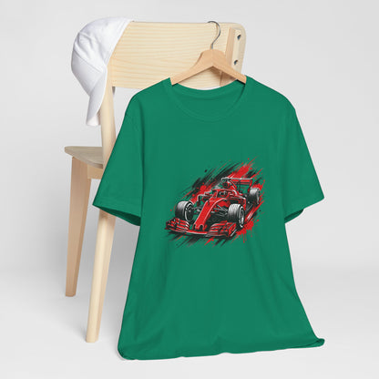 Red Racing Formula Car tee | Race Car T-Tricou Personalizat Formula Racing Red Storm | Bella Canvas® 3001 100% Bumbac Premium Unisex