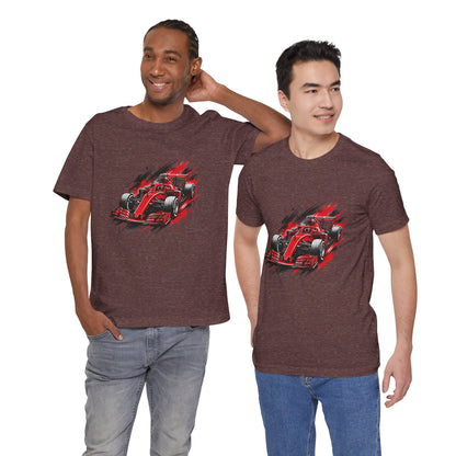 Red Racing Formula Car tee | Race Car T-Tricou Personalizat Formula Racing Red Storm | Bella Canvas® 3001 100% Bumbac Premium Unisex