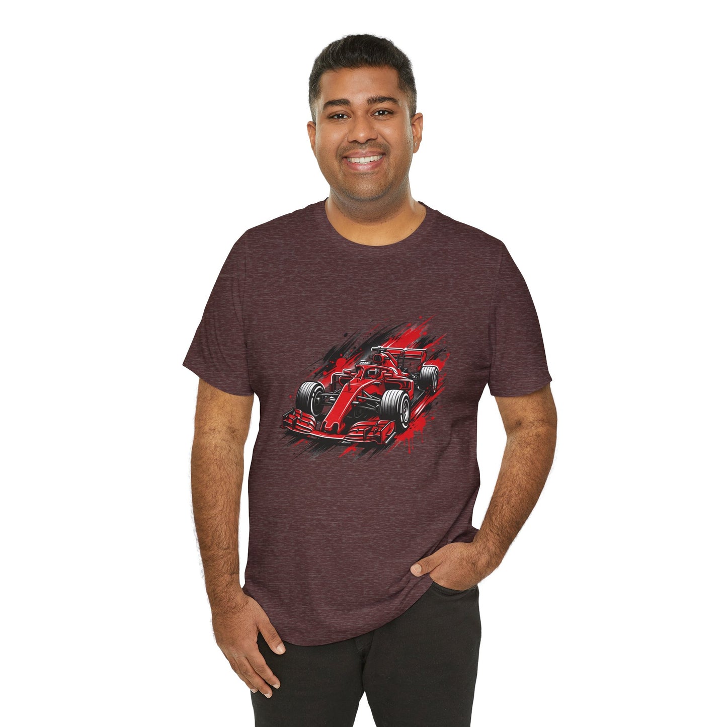 Red Racing Formula Car tee | Race Car T-Tricou Personalizat Formula Racing Red Storm | Bella Canvas® 3001 100% Bumbac Premium Unisex