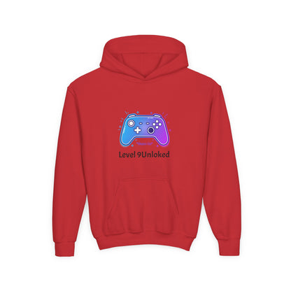 Level 9 Unlocked Video Game Controller Hoodie | Gamer Kids Sweatshirt
