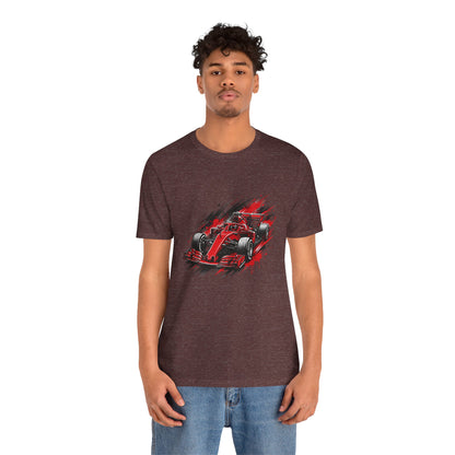 Red Racing Formula Car tee | Race Car T-Tricou Personalizat Formula Racing Red Storm | Bella Canvas® 3001 100% Bumbac Premium Unisex