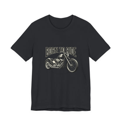 Born to Ride Motorcycle Tee | Vintage Chopper Graphic T-Tricou Personalizat Bella Canvas 3001 Unisex – 100% Bumbac Premium, Tricou Modern pentru Femei și Bărbați