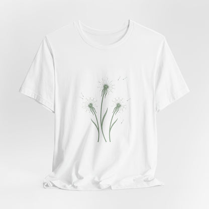 Dandelion Seed Trio Tee | Minimal Botanical Floral ShirtTricou Personalizat Păpădie Minimalistă | Bella Canvas® 3001 Bumbac Premium Unisex