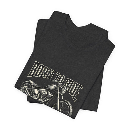 Born to Ride Motorcycle Tee | Vintage Chopper Graphic T-Tricou Personalizat Bella Canvas 3001 Unisex – 100% Bumbac Premium, Tricou Modern pentru Femei și Bărbați