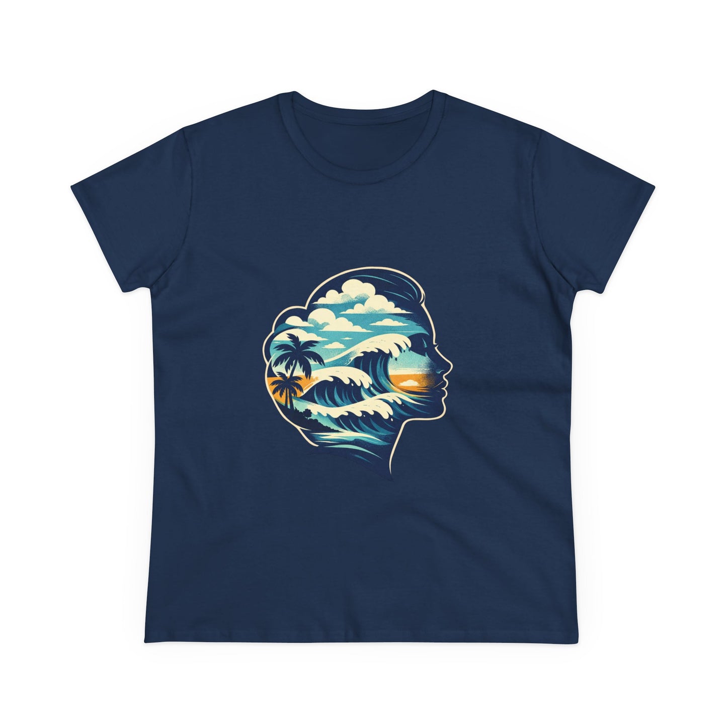 Tropical Surf Silhouette Tee | Sunset Palm Waves Beach SceneTricou Personalizat Premium 100% Bumbac – Confort, Durabilitate și Stil Modern