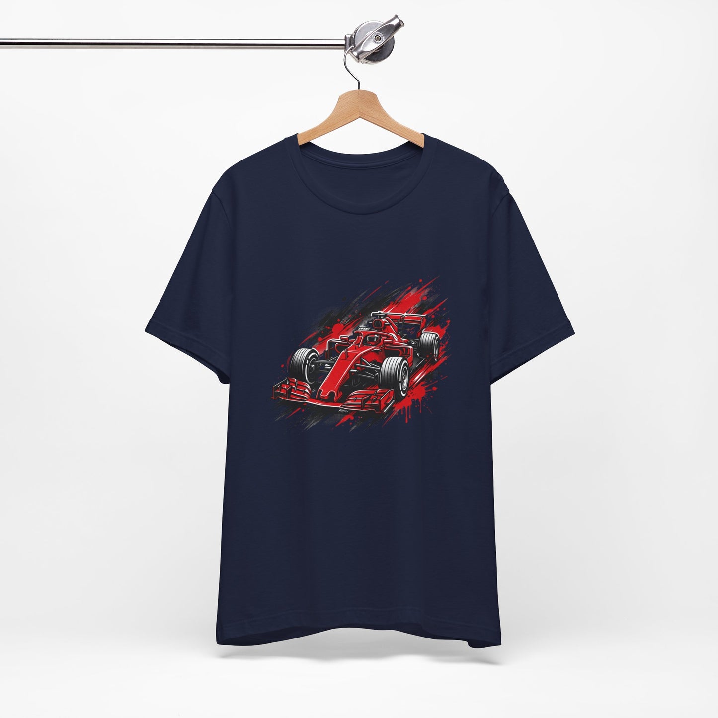 Red Racing Formula Car tee | Race Car T-Tricou Personalizat Formula Racing Red Storm | Bella Canvas® 3001 100% Bumbac Premium Unisex