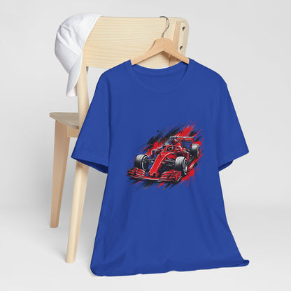 Red Racing Formula Car tee | Race Car T-Tricou Personalizat Formula Racing Red Storm | Bella Canvas® 3001 100% Bumbac Premium Unisex