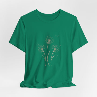 Dandelion Seed Trio Tee | Minimal Botanical Floral ShirtTricou Personalizat Păpădie Minimalistă | Bella Canvas® 3001 Bumbac Premium Unisex