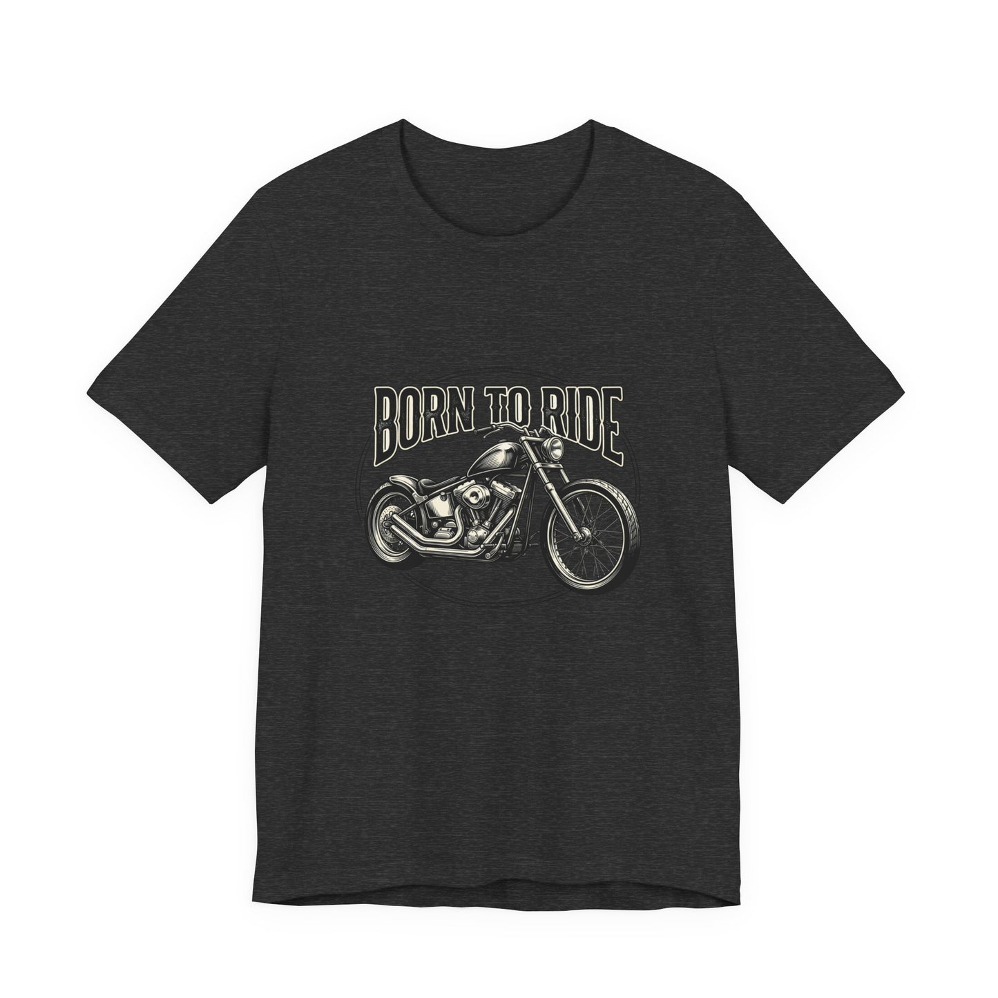 Born to Ride Motorcycle Tee | Vintage Chopper Graphic T-Tricou Personalizat Bella Canvas 3001 Unisex – 100% Bumbac Premium, Tricou Modern pentru Femei și Bărbați