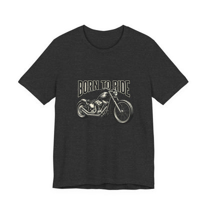 Born to Ride Motorcycle Tee | Vintage Chopper Graphic T-Tricou Personalizat Bella Canvas 3001 Unisex – 100% Bumbac Premium, Tricou Modern pentru Femei și Bărbați