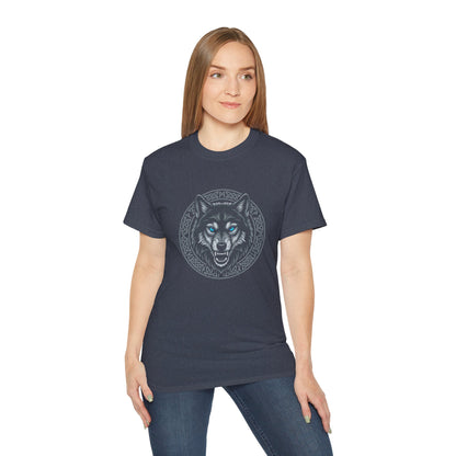 Tricou Lup Unisex Gildan 2000 – Wolf Design Shirt, Nordic Style Tee, Tricou Masculin Puternic, Cadou pentru Iubitori de Lupi