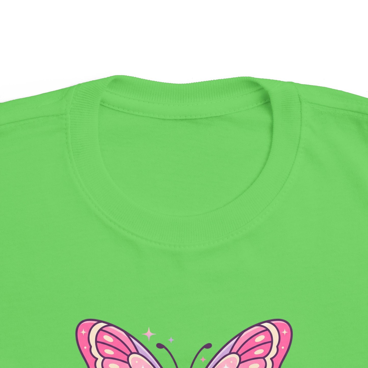Sparkle & Fly Butterfly Toddler Tee | Pink Pastel Tricou Personalizat Copii Fluturaș Magic | 100% Bumbac Premium | Tricou Fetițe 2–6 Ani | Moale și Confortabil