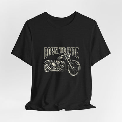 Born to Ride Motorcycle Tee | Vintage Chopper Graphic T-Tricou Personalizat Bella Canvas 3001 Unisex – 100% Bumbac Premium, Tricou Modern pentru Femei și Bărbați