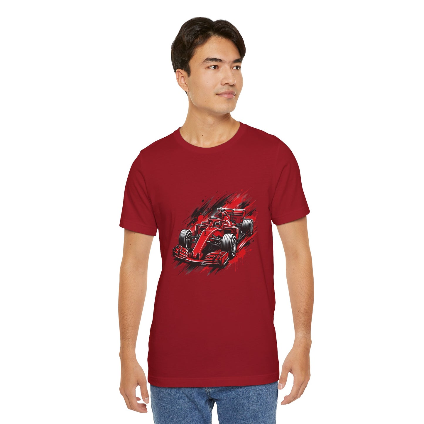 Red Racing Formula Car tee | Race Car T-Tricou Personalizat Formula Racing Red Storm | Bella Canvas® 3001 100% Bumbac Premium Unisex