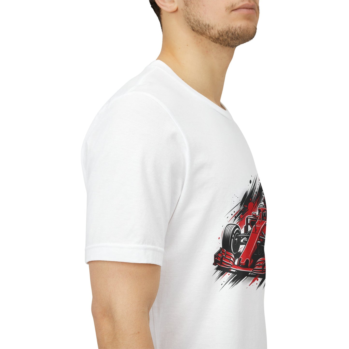 Red Racing Formula Car tee | Race Car T-Tricou Personalizat Formula Racing Red Storm | Bella Canvas® 3001 100% Bumbac Premium Unisex