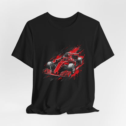 Red Racing Formula Car tee | Race Car T-Tricou Personalizat Formula Racing Red Storm | Bella Canvas® 3001 100% Bumbac Premium Unisex