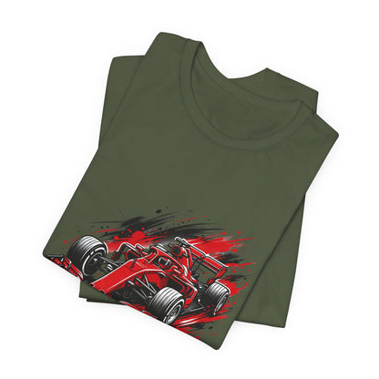Red Racing Formula Car tee | Race Car T-Tricou Personalizat Formula Racing Red Storm | Bella Canvas® 3001 100% Bumbac Premium Unisex