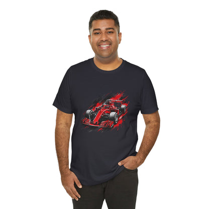 Red Racing Formula Car tee | Race Car T-Tricou Personalizat Formula Racing Red Storm | Bella Canvas® 3001 100% Bumbac Premium Unisex