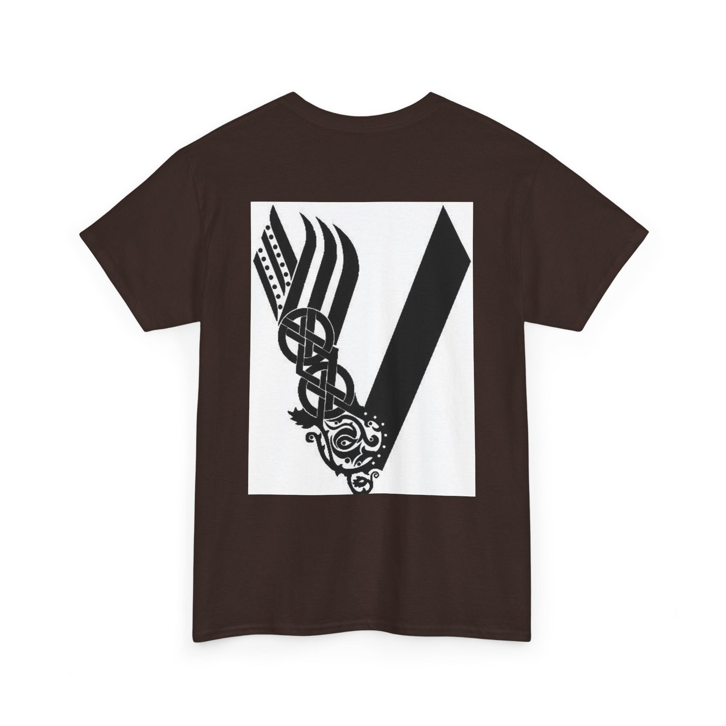 Valknut Viking Axe and Sword T-Shirt | Norse Rune Knotback Tee