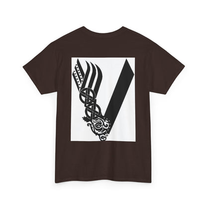 Valknut Viking Axe and Sword T-Shirt | Norse Rune Knotback Tee
