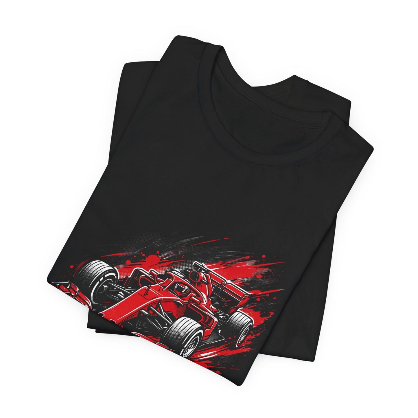 Red Racing Formula Car tee | Race Car T-Tricou Personalizat Formula Racing Red Storm | Bella Canvas® 3001 100% Bumbac Premium Unisex