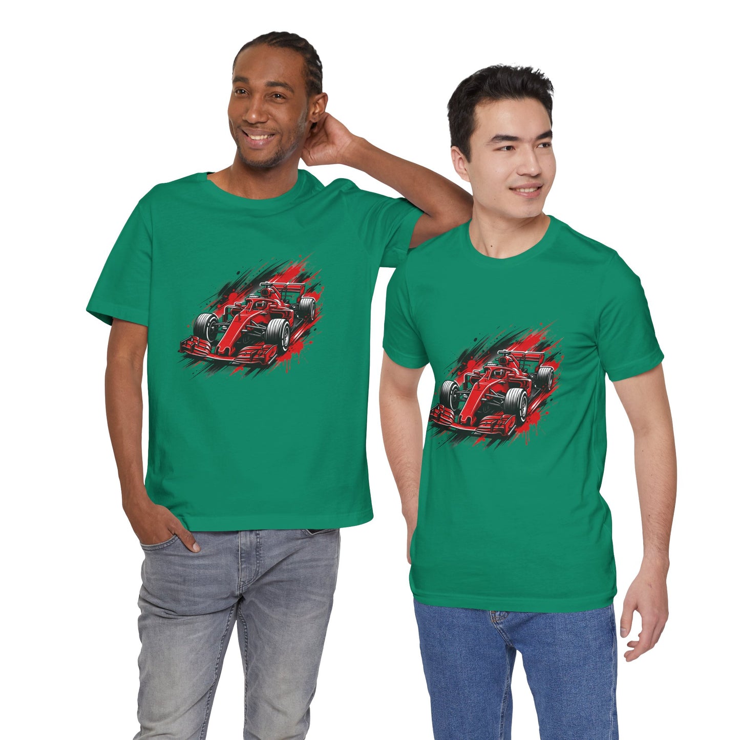 Red Racing Formula Car tee | Race Car T-Tricou Personalizat Formula Racing Red Storm | Bella Canvas® 3001 100% Bumbac Premium Unisex