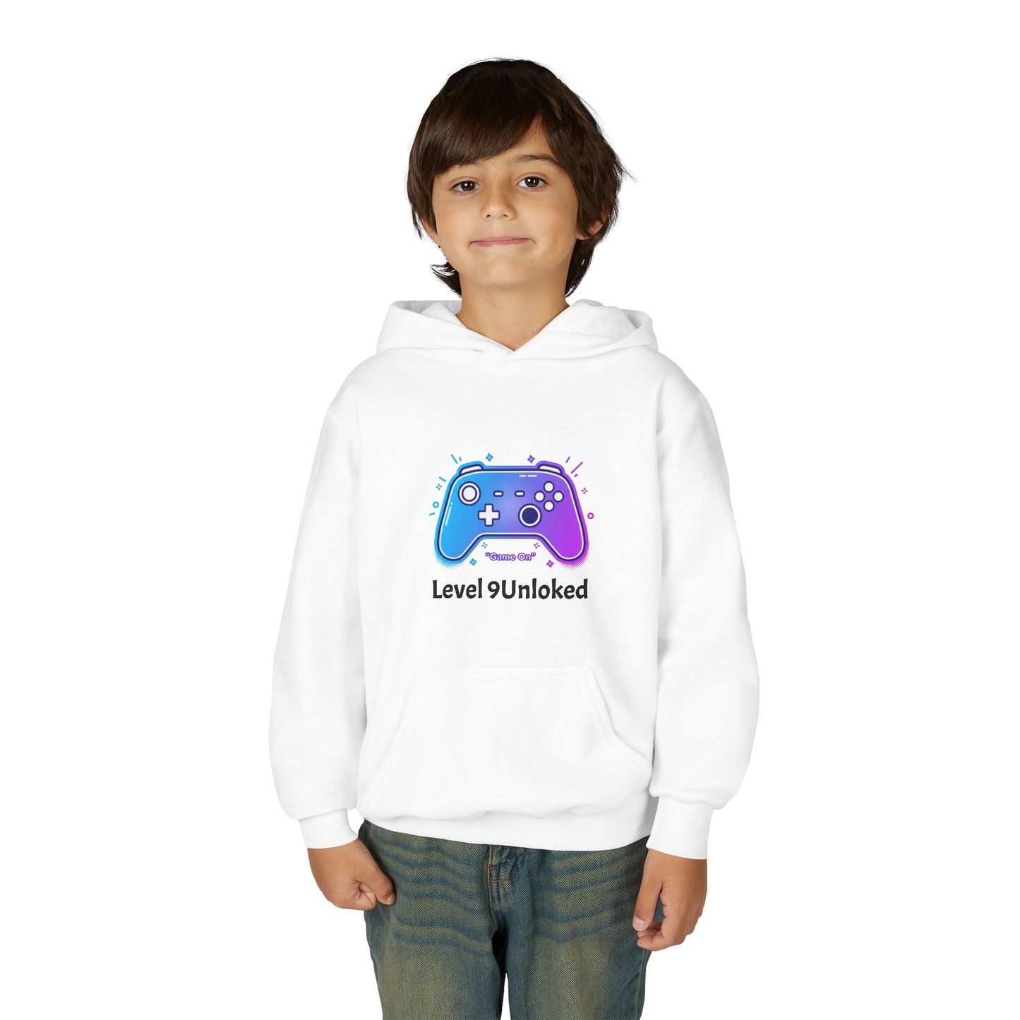Level 9 Unlocked Video Game Controller Hoodie | Gamer Kids Sweatshirt