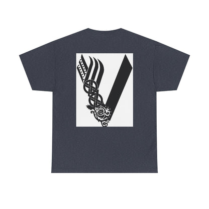Valknut Viking Axe and Sword T-Shirt | Norse Rune Knotback Tee