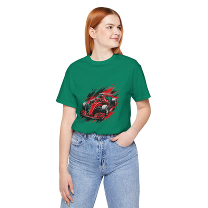 Red Racing Formula Car tee | Race Car T-Tricou Personalizat Formula Racing Red Storm | Bella Canvas® 3001 100% Bumbac Premium Unisex