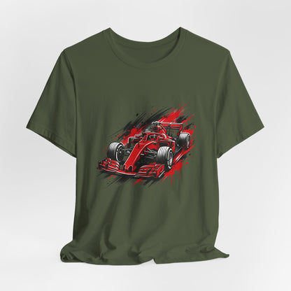 Red Racing Formula Car tee | Race Car T-Tricou Personalizat Formula Racing Red Storm | Bella Canvas® 3001 100% Bumbac Premium Unisex