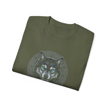 Tricou Lup Unisex Gildan 2000 – Wolf Design Shirt, Nordic Style Tee, Tricou Masculin Puternic, Cadou pentru Iubitori de Lupi