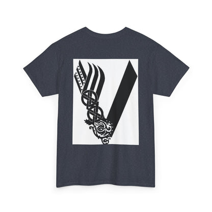 Valknut Viking Axe and Sword T-Shirt | Norse Rune Knotback Tee