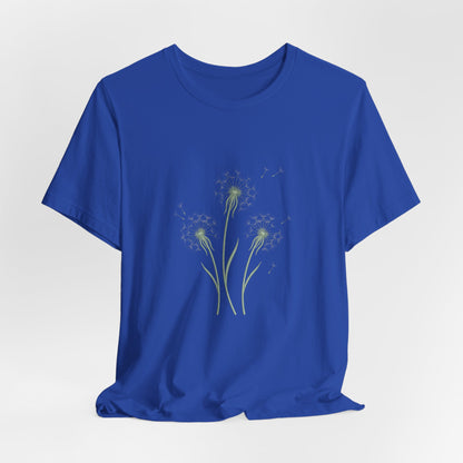 Dandelion Seed Trio Tee | Minimal Botanical Floral ShirtTricou Personalizat Păpădie Minimalistă | Bella Canvas® 3001 Bumbac Premium Unisex