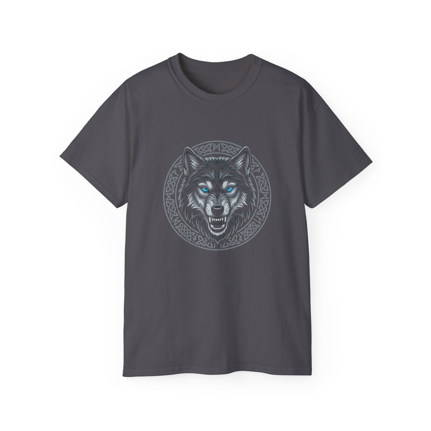 Tricou Lup Unisex Gildan 2000 – Wolf Design Shirt, Nordic Style Tee, Tricou Masculin Puternic, Cadou pentru Iubitori de Lupi