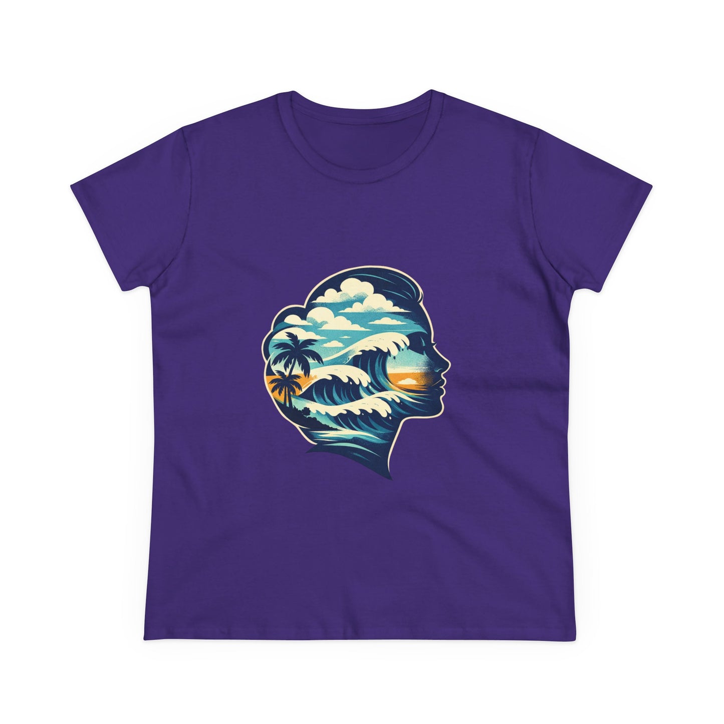 Tropical Surf Silhouette Tee | Sunset Palm Waves Beach SceneTricou Personalizat Premium 100% Bumbac – Confort, Durabilitate și Stil Modern