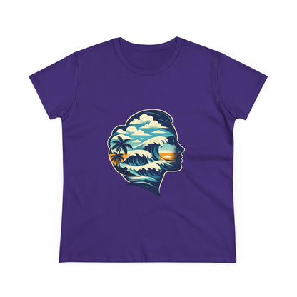 Tropical Surf Silhouette Tee | Sunset Palm Waves Beach SceneTricou Personalizat Premium 100% Bumbac – Confort, Durabilitate și Stil Modern