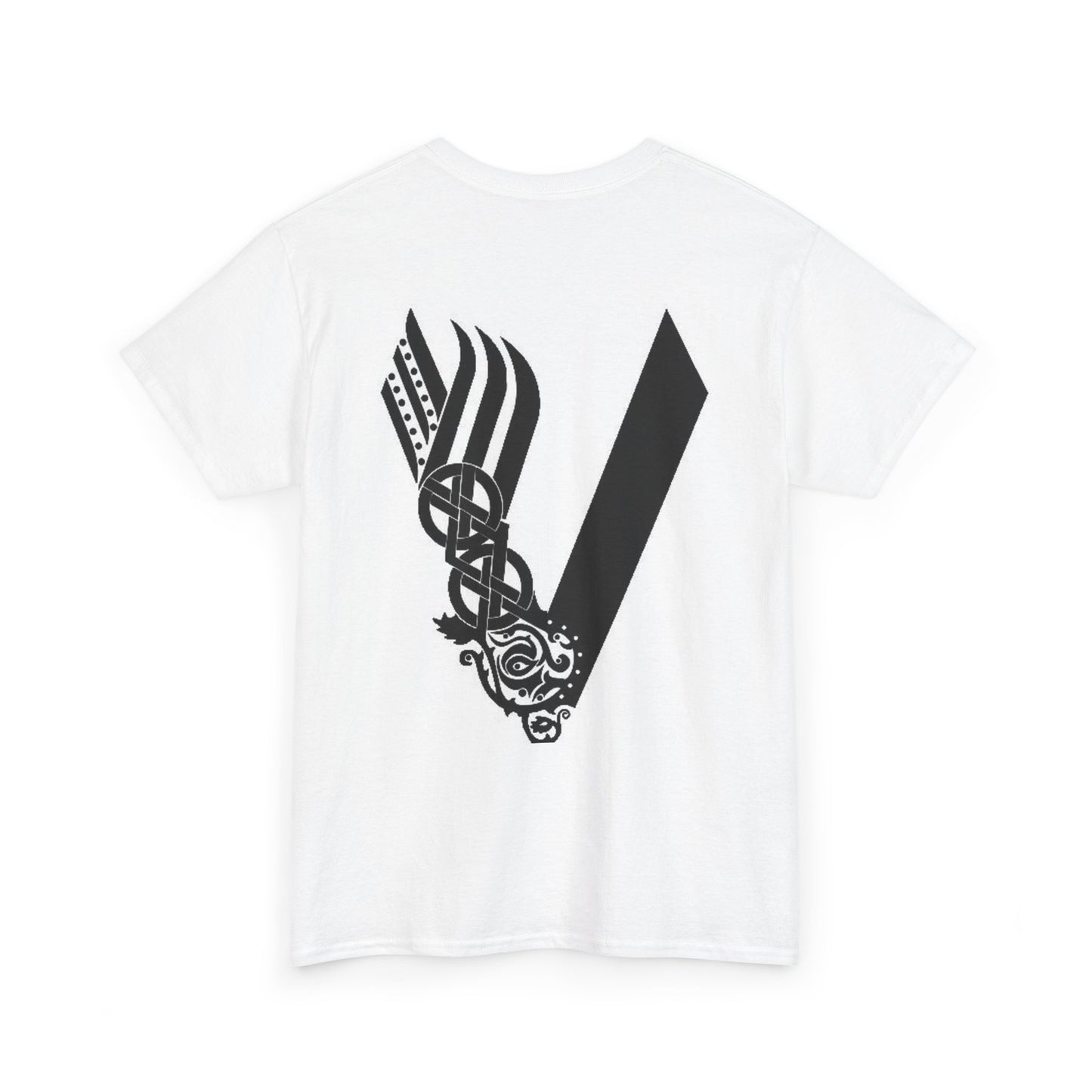 Valknut Viking Axe and Sword T-Shirt | Norse Rune Knotback Tee