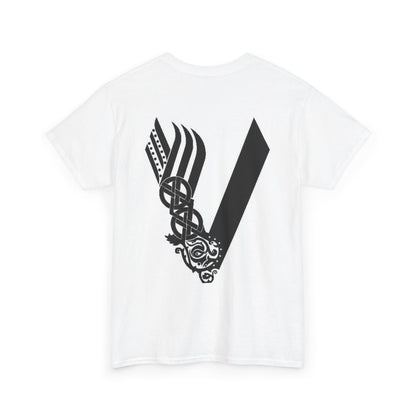 Valknut Viking Axe and Sword T-Shirt | Norse Rune Knotback Tee