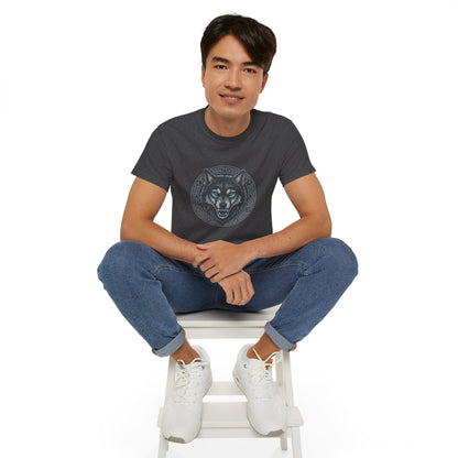 Tricou Lup Unisex Gildan 2000 – Wolf Design Shirt, Nordic Style Tee, Tricou Masculin Puternic, Cadou pentru Iubitori de Lupi