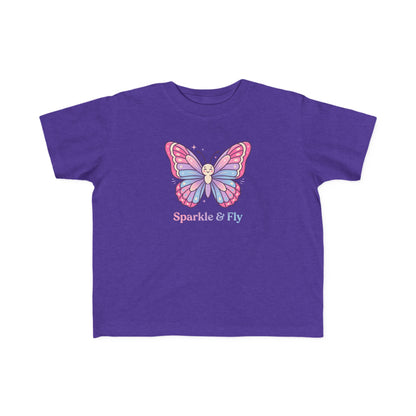 Sparkle & Fly Butterfly Toddler Tee | Pink Pastel Tricou Personalizat Copii Fluturaș Magic | 100% Bumbac Premium | Tricou Fetițe 2–6 Ani | Moale și Confortabil